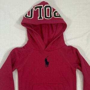 Polo Ralph Lauren Pullover Hoodie‎ Girls Kids Size 5 Pony Bright Pink